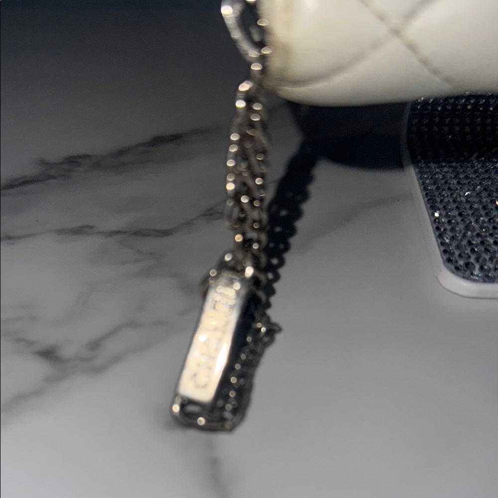 CHANEL Quilted Off White & Black Cambon Wallet with Chain - Picture 2 of 14